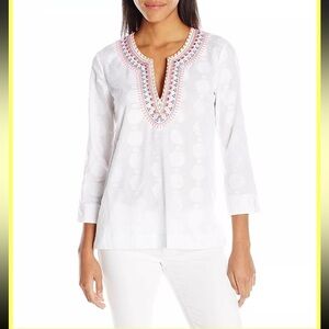 Lilly Pulitzer Amelia Island Tunic Top Elephant Sunburst Sz. Xs